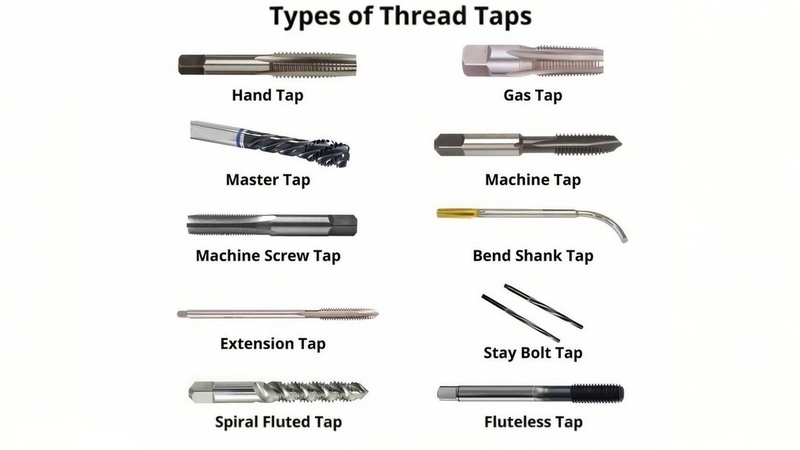 types of taps used in hole threading
